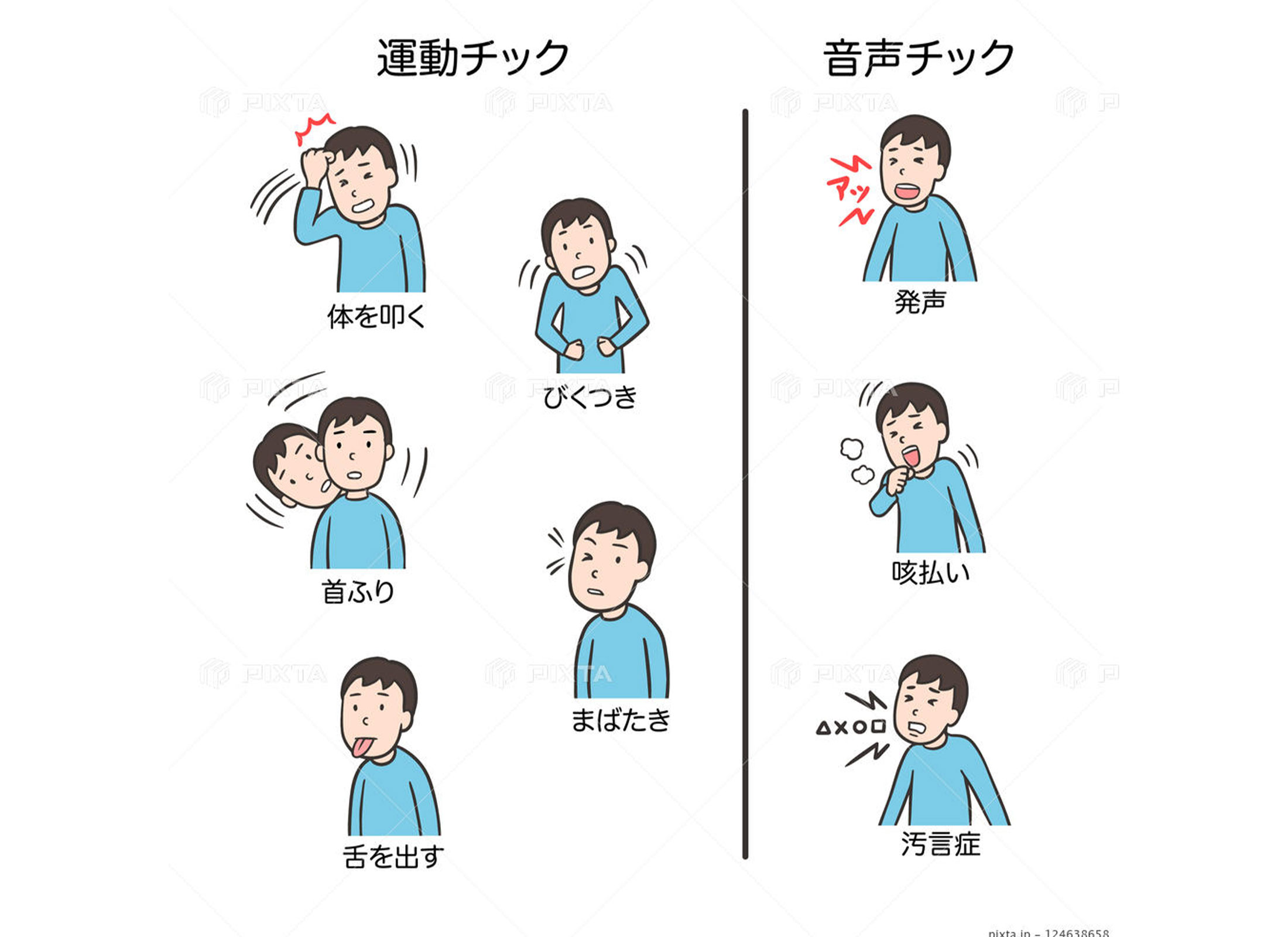 チック症のイメージ